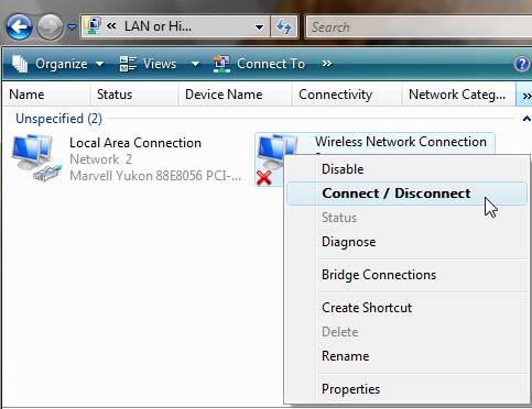 limited connectivity windows vista