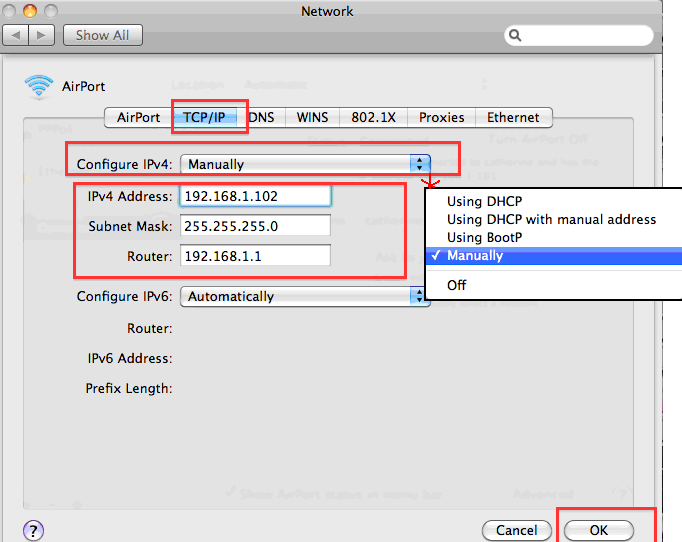 mac network settings router ip