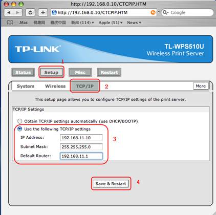 How To Configure The Tl Wps510u Working On Infrastructure Mode Through Its Web Page For Mac Os Tp Link Sri Lanka