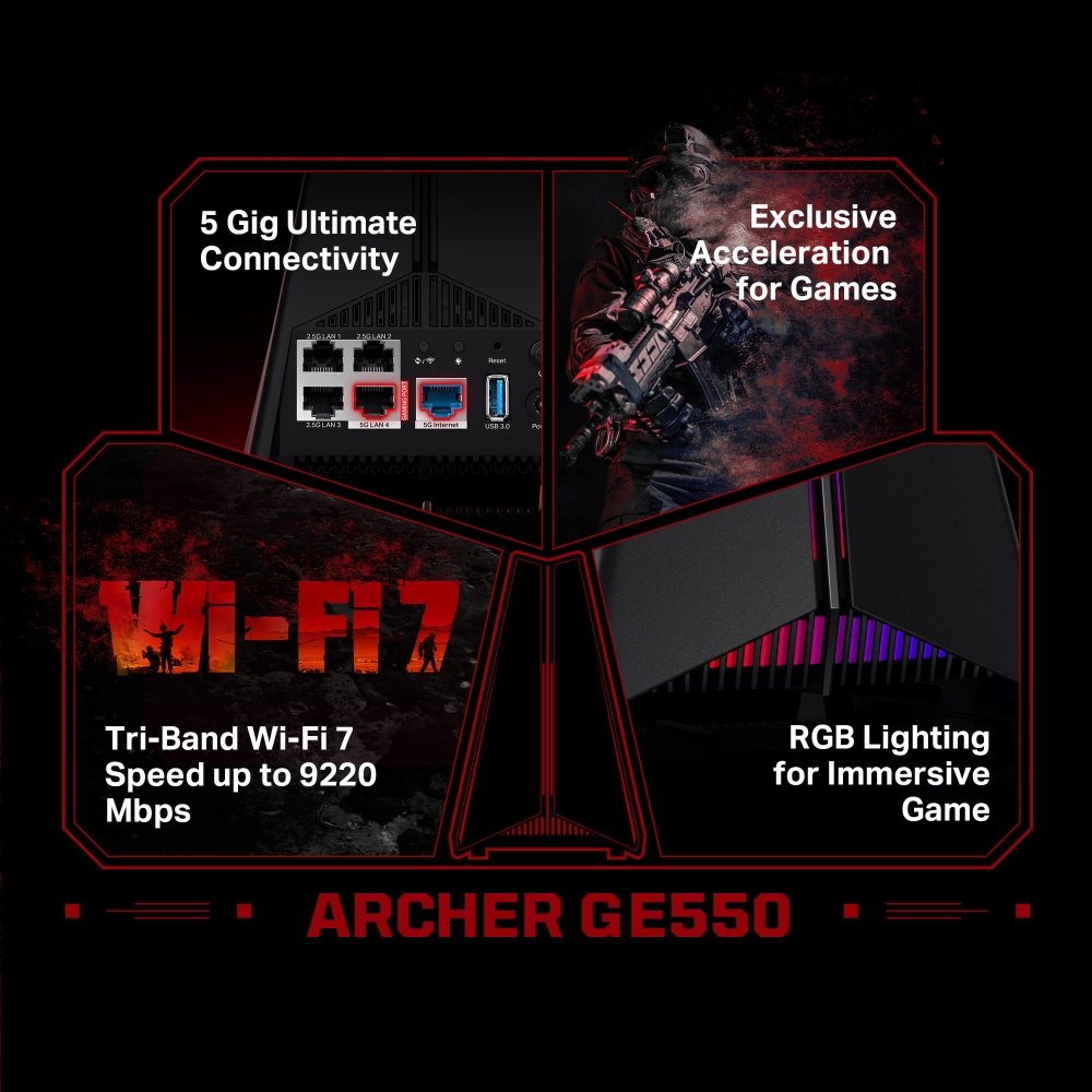 Router Gaming BE9300 Tri-Band Wi-Fi 7 3