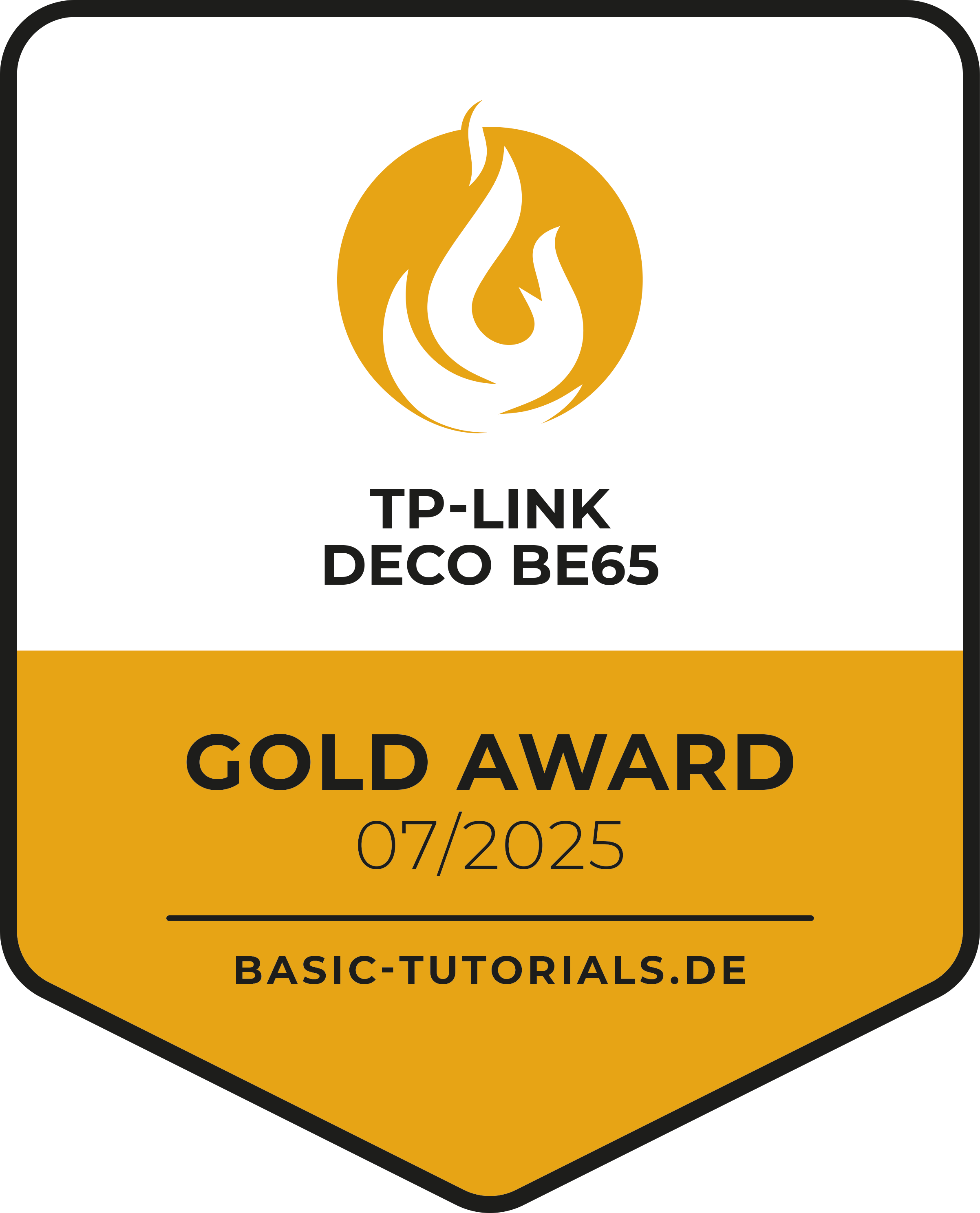 Basic-Tutorials Gold Award TP-Link Deco BE65