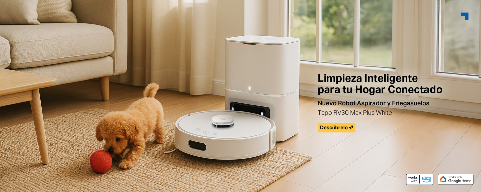 Descubre el nuevo robot aspirador y friegasuelos Tapo RV30 Max Plus White y su elegante diseño en color blanco