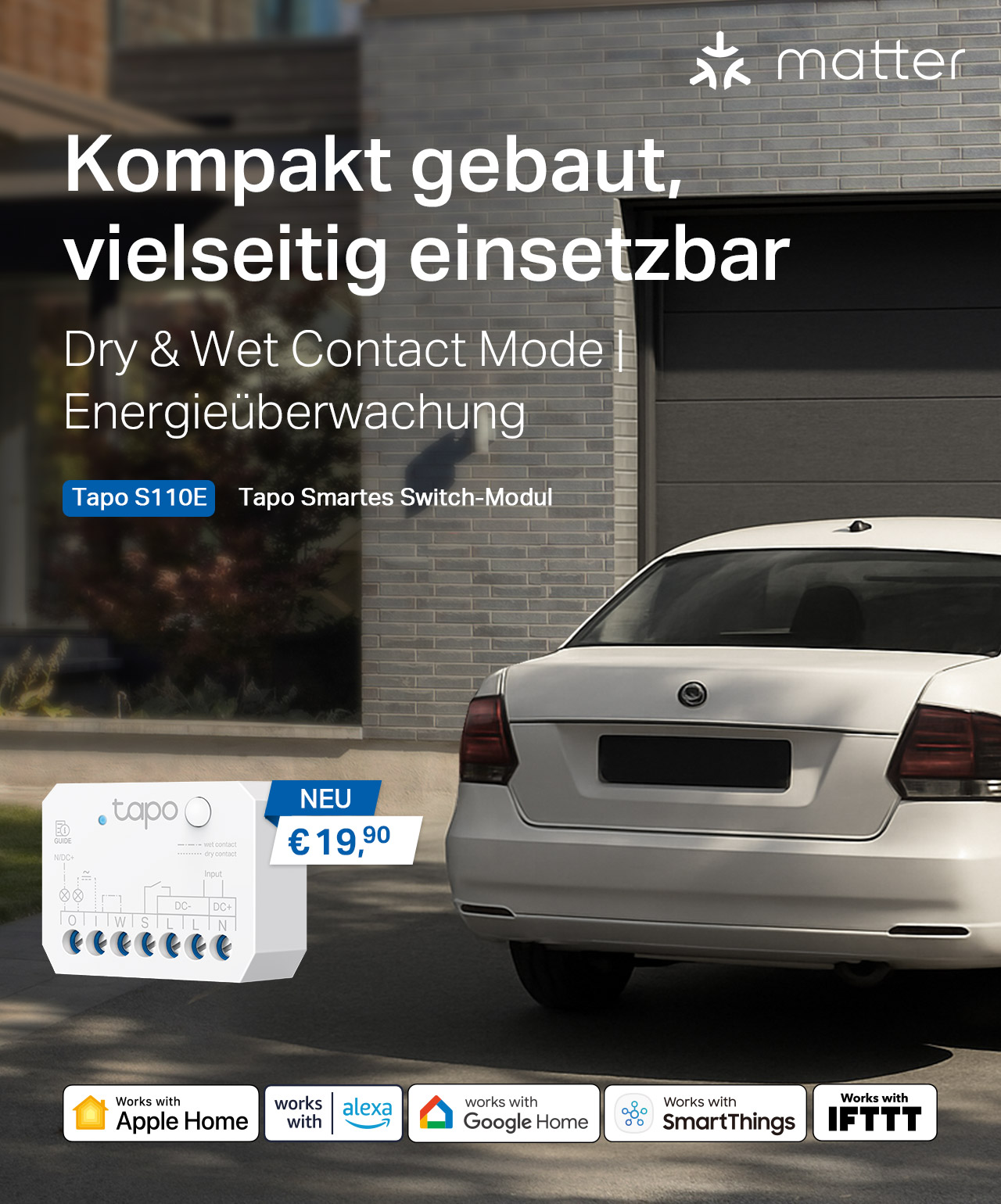 Tapo S110E Smart Switch Module with Dry Contact Mode