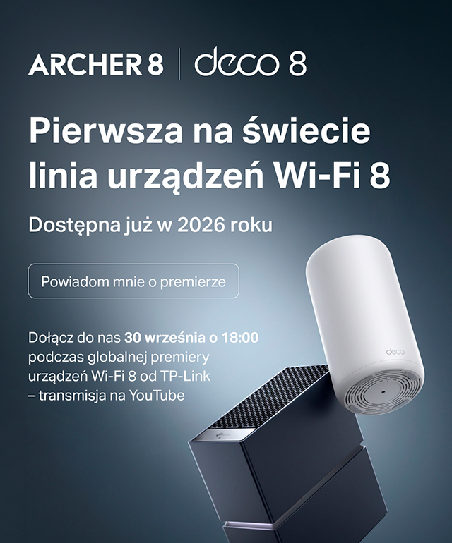 baner reklamowy tp-link wi-fi 8 dla urządzeń z serii Archer i Deco