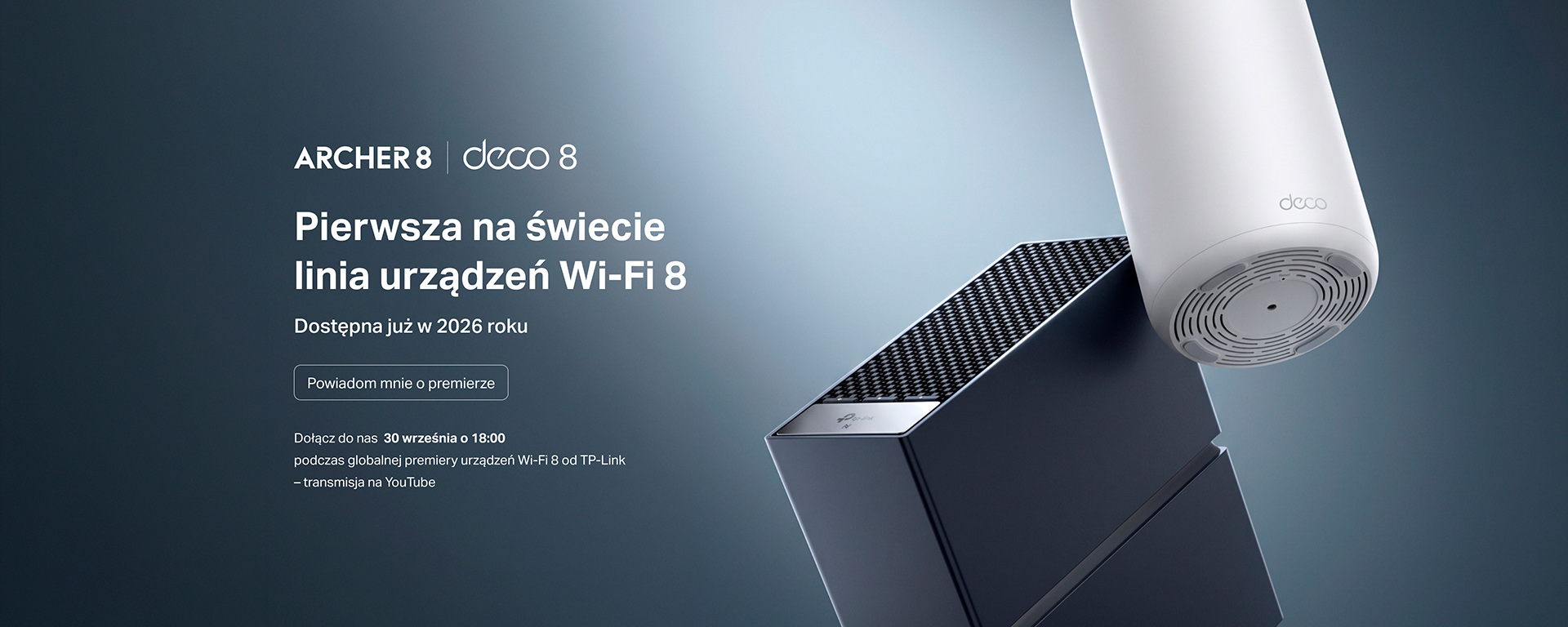 baner reklamowy tp-link wi-fi 8 dla urządzeń z serii Archer i Deco