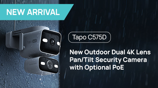 Tapo C575D New Outdoor Dual 4K Lens Pan/Tilt Security Camera with PoE