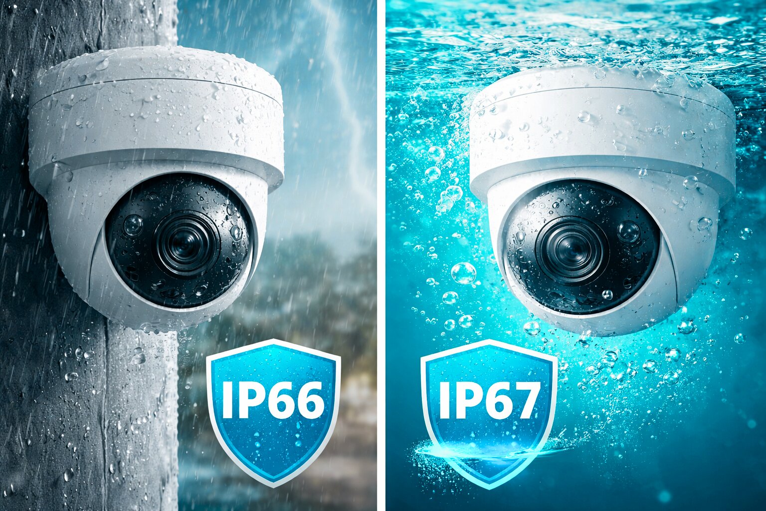 What Is the Difference Between IP66 and IP67 CCTV Cameras?
