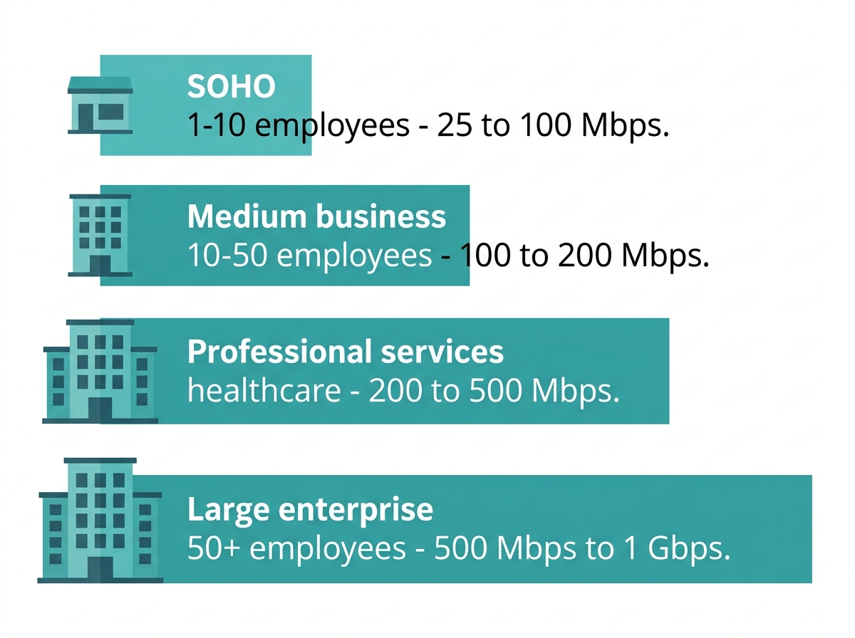 Internet speed requirements by business size in the Philippines - from SOHO to large enterprise Mbps recommendations