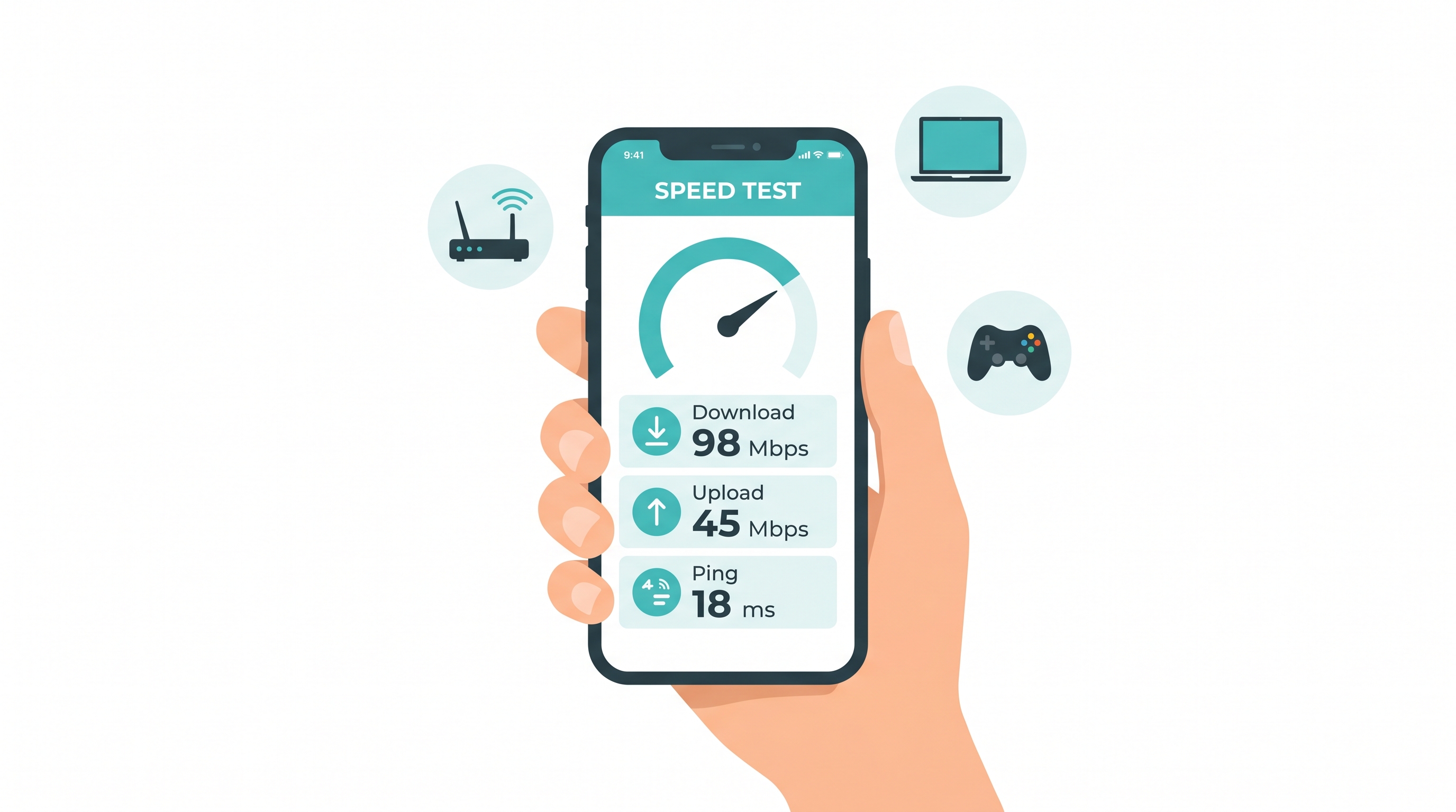 How to test your internet speed in the Philippines - speed test result showing download, upload, and ping on a smartphone