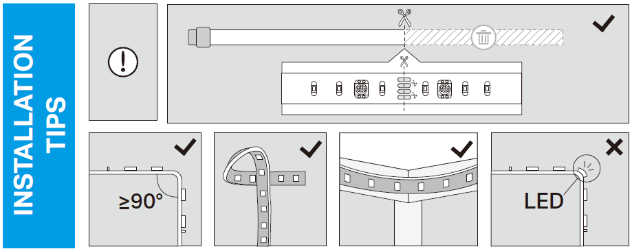 Light strip installation 