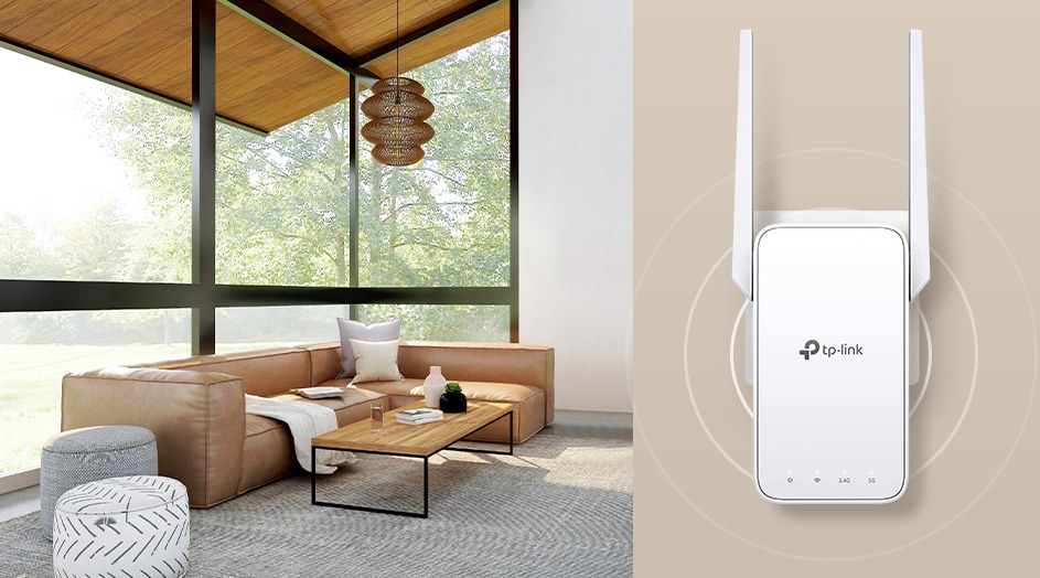 TP-Link WiFi 6 extender placed in a Philippine home to boost coverage — compatible with WiFi 5, WiFi 6, and WiFi 7 routers