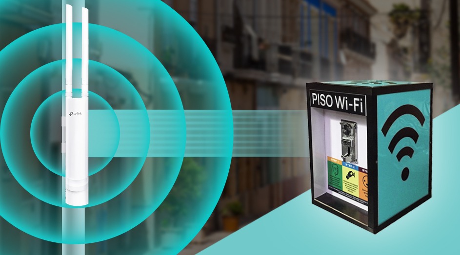 Piso WiFi business model graphic — earn income from coin-operated WiFi in the Philippines