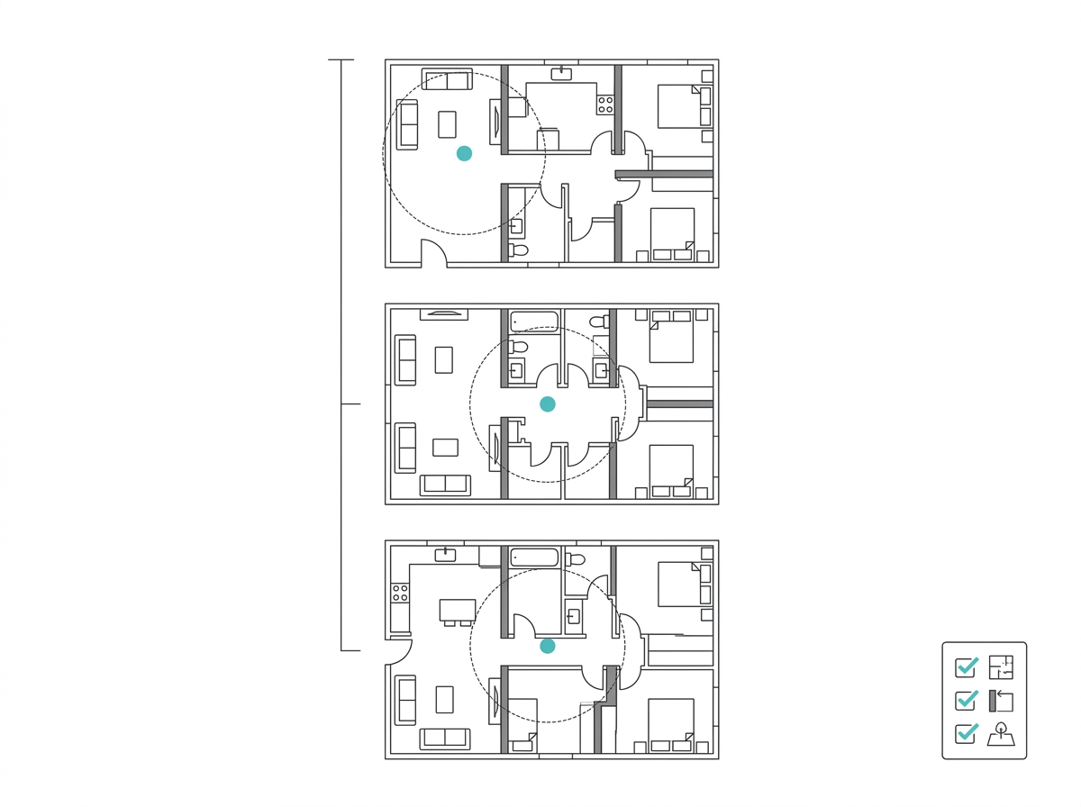 Illustration showing how to plan mesh node placement in a multi-floor Philippine home before setup