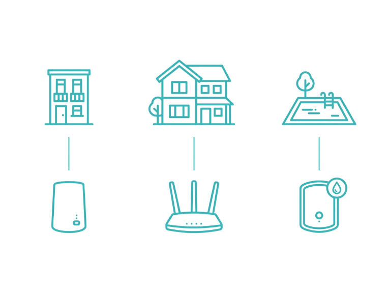 Illustration matching different Philippine home and property types to the right mesh WiFi system