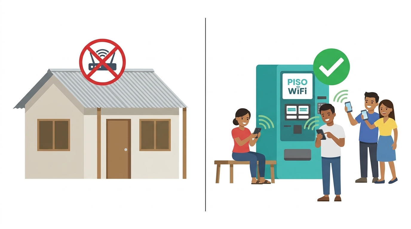 Piso WiFi business model illustration - bridging the broadband gap in Philippine communities