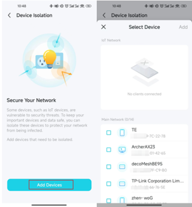 "Add Device" page.