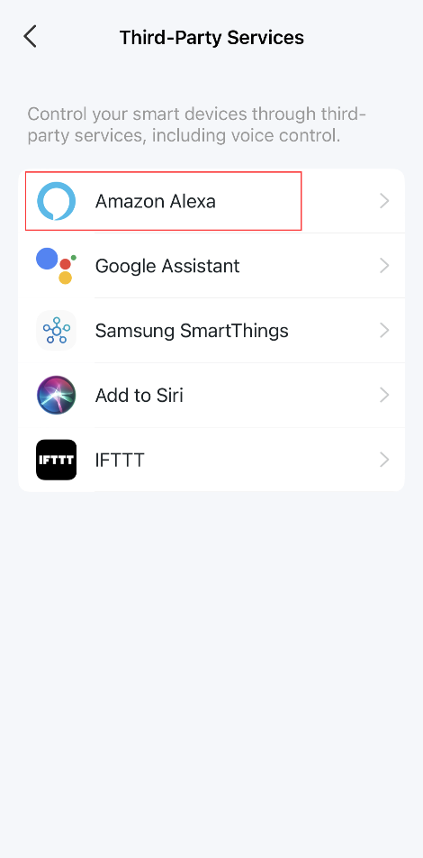 Tapo app-Third Party Service page.