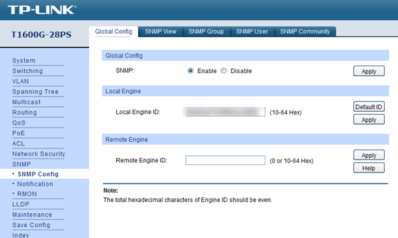 How to enable the SNMP function.