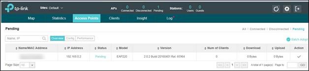 Shows pending device in controller.
