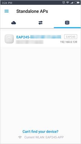 Shows the discovery of device in the standalone page.