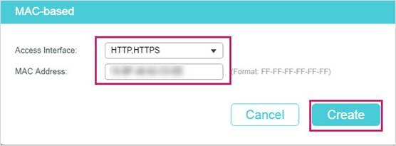 Shows example of creating MAC entry.