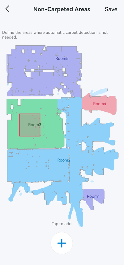 Add or edit the Non-Carpeted Areas.