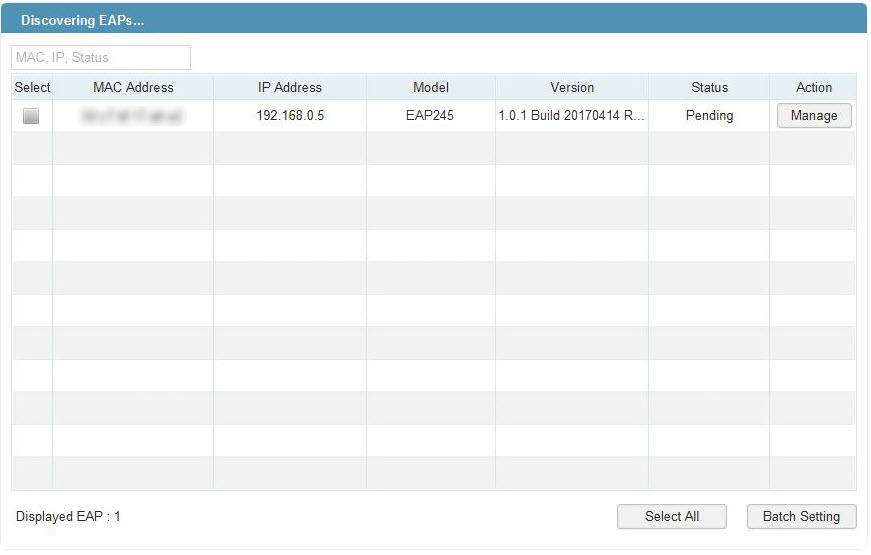 Shows example of the discovery utility output.