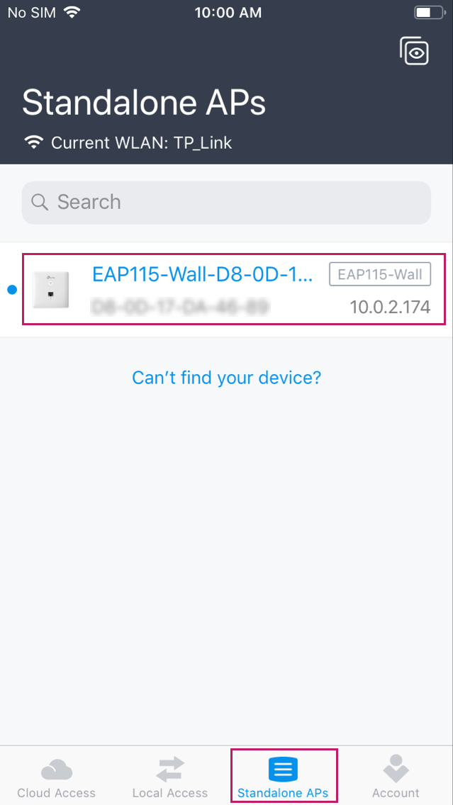 Shows path to the EAP.