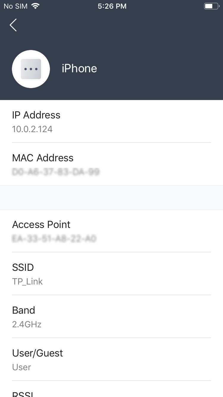 Shows path to client list.