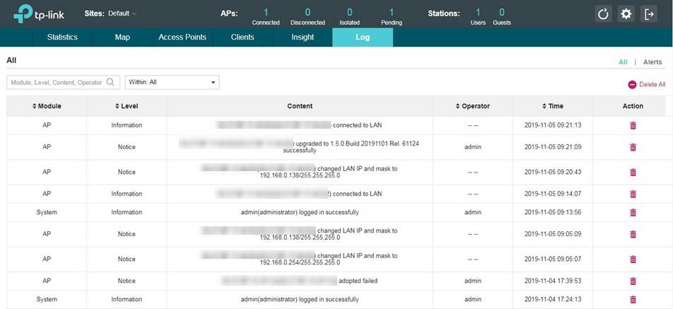 Shows example of logs.