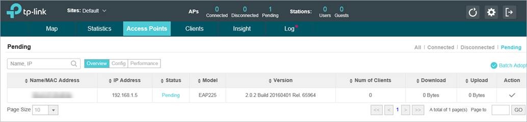 Shows EAP appearing in pending list.