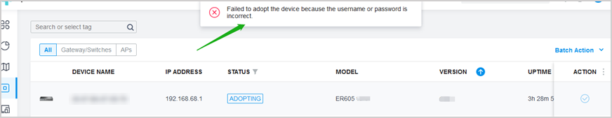 Display error message.