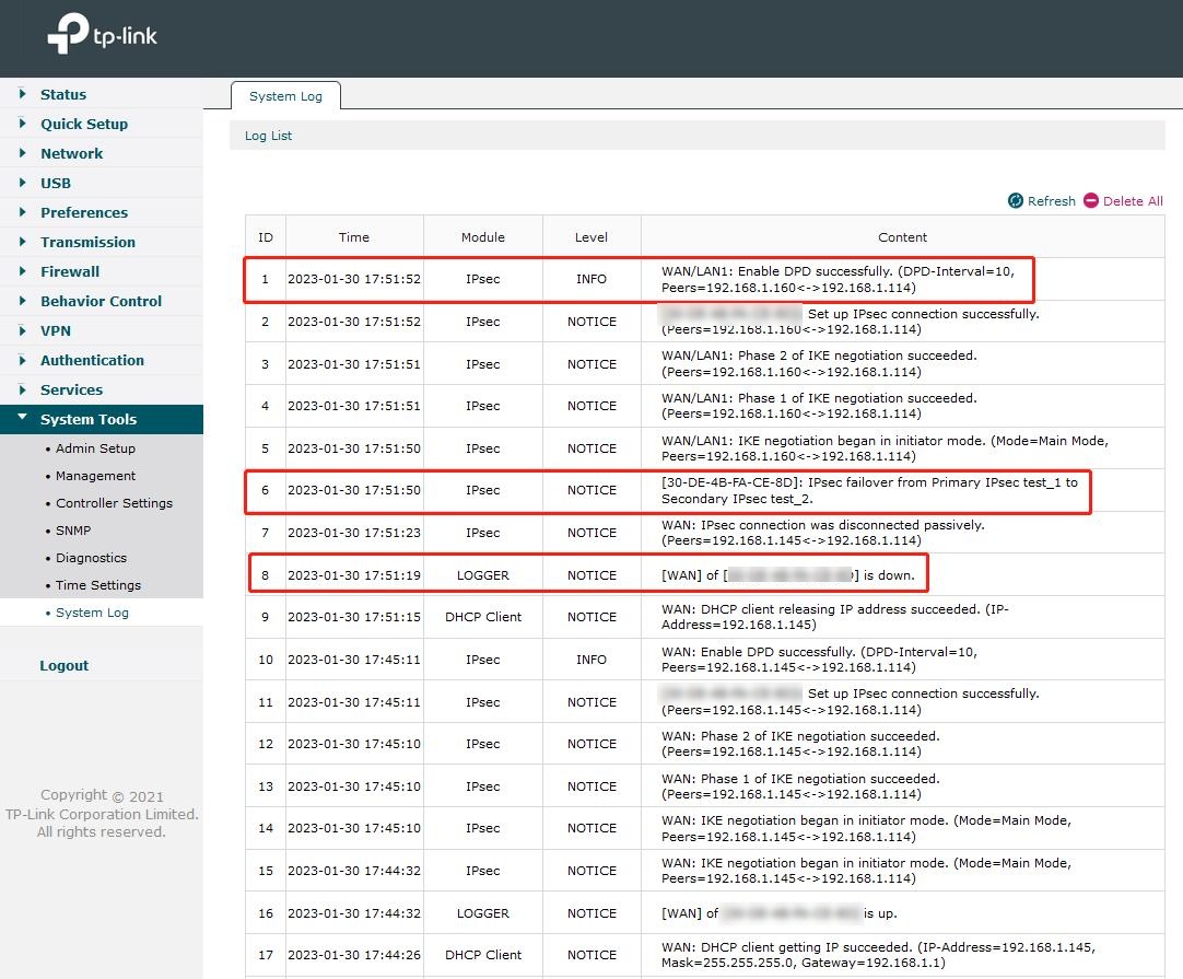 Check the tunnel change process through the log.