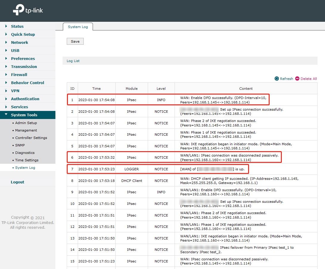 View the tunnel conversion process through the log.