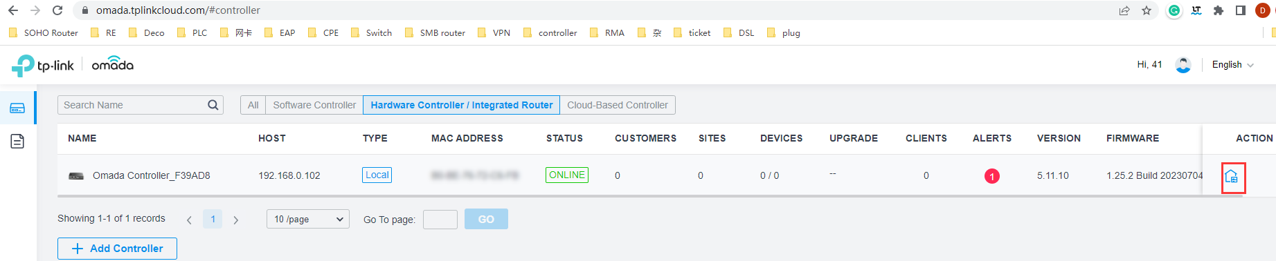 Display the location of the controller launch button.