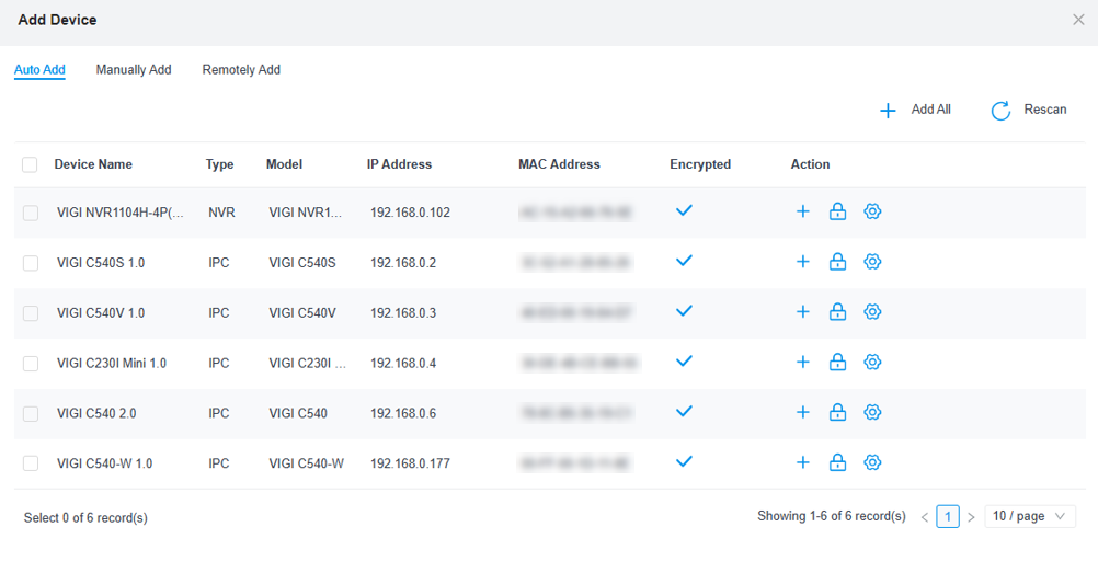 Show add device page.