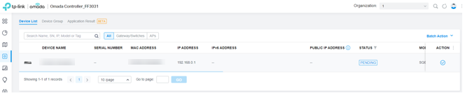  Find the master of the stacking system in the device list on the controller.