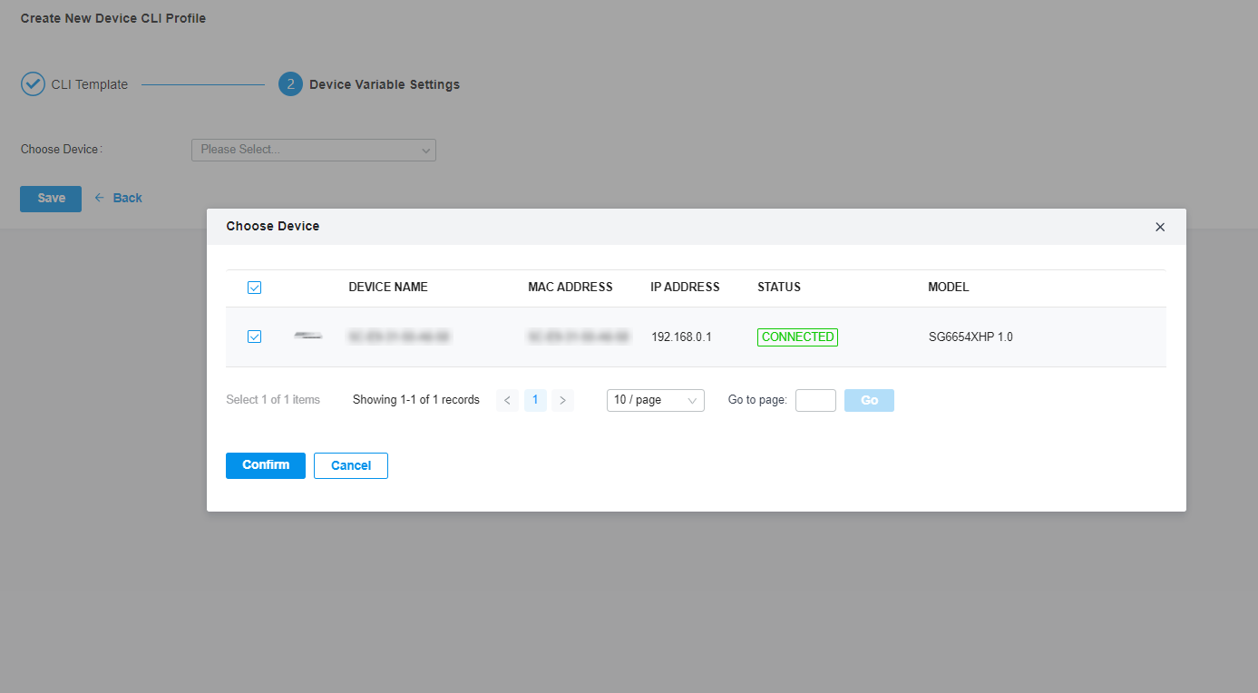 Show choose device page.