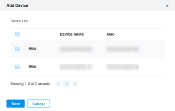 Check the devices you want to add.