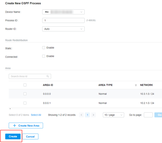Show the location of the create button.