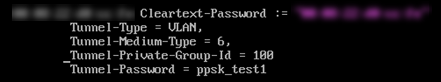 Shows example of FreeRadius configuration.