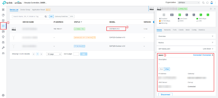 Shows path to find WAN details.