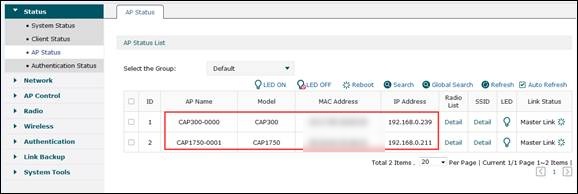 Confirmation that CAP300 in vlan2 and CAP1750 in vlan3 can be both managed by AC500.