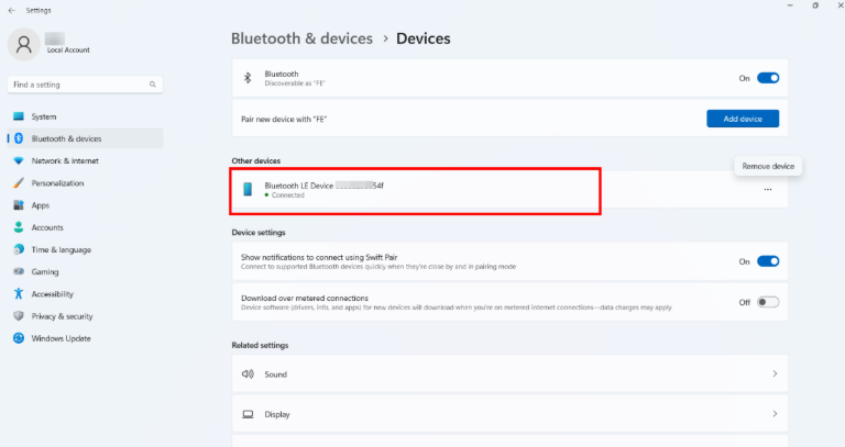 Find bluetooth device.