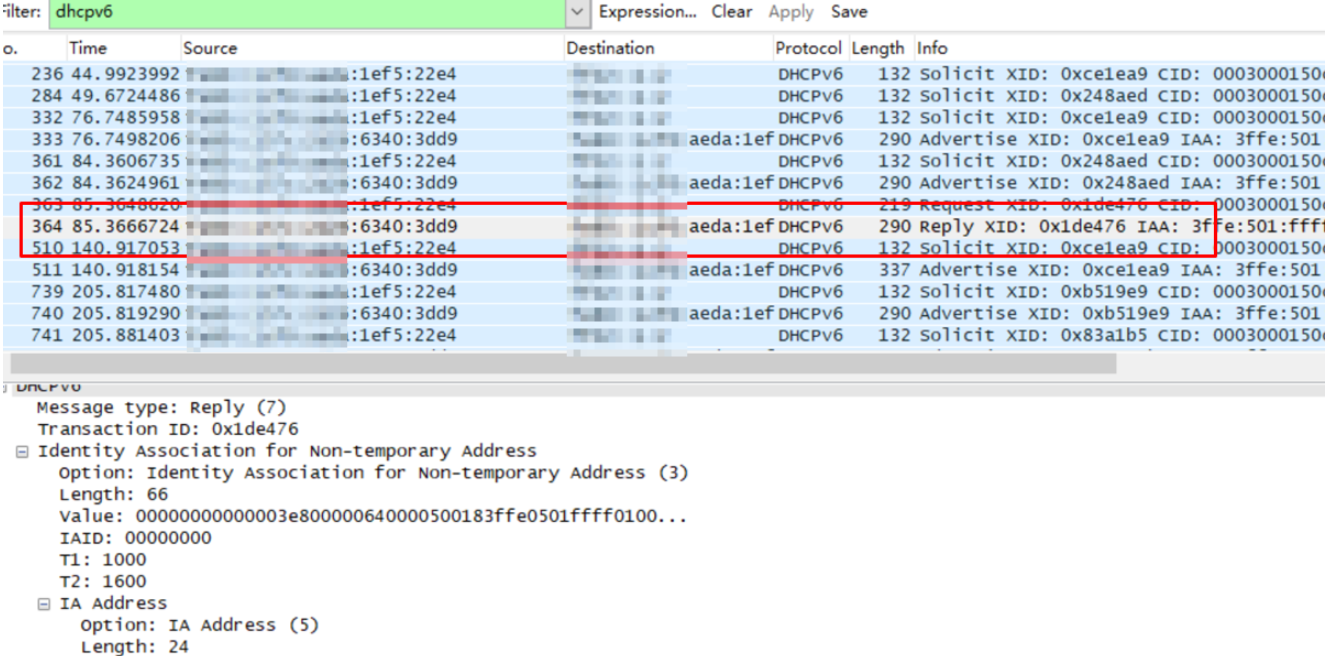 DHCPv6 dial-up status of "PPPoE and DHCPv6".
