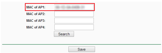 Then the MAC address of AP2 being displayed in the MAC of AP1 box.