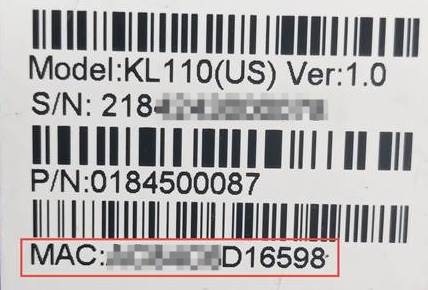 Example of product label.