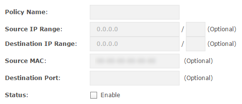 Authentication policy configuration screen.