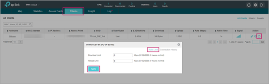 How to adjust the rate limit.