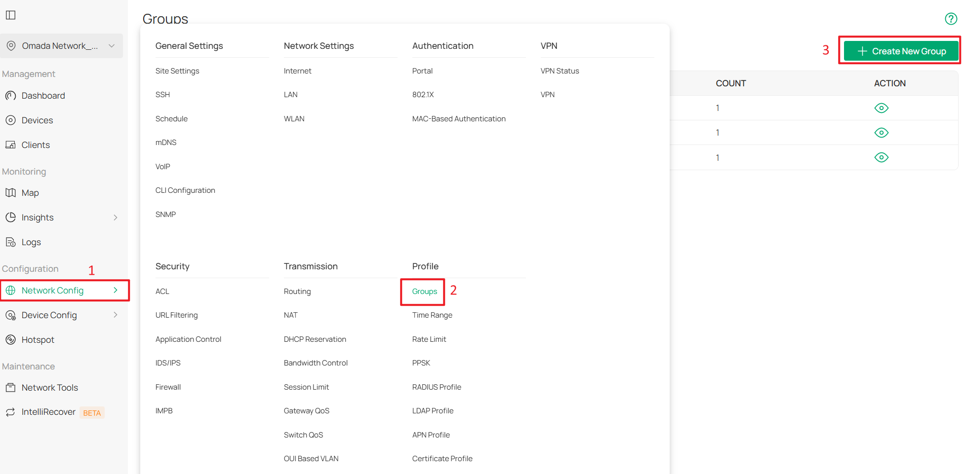 Create IP groups for all of the LAN network